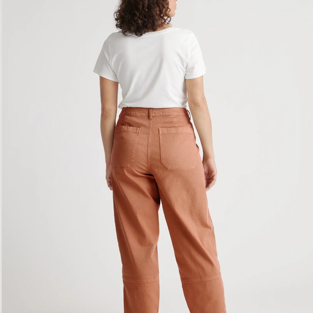 Quince Women's High Rise Jeans in Rust - Picture 4 of 9